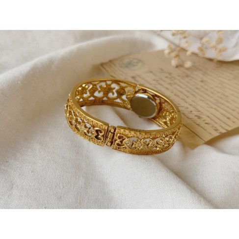 Gold Metal Cuff Women's Watch